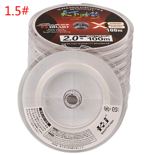 100-1000m 8 Strands Braided Fishing Line